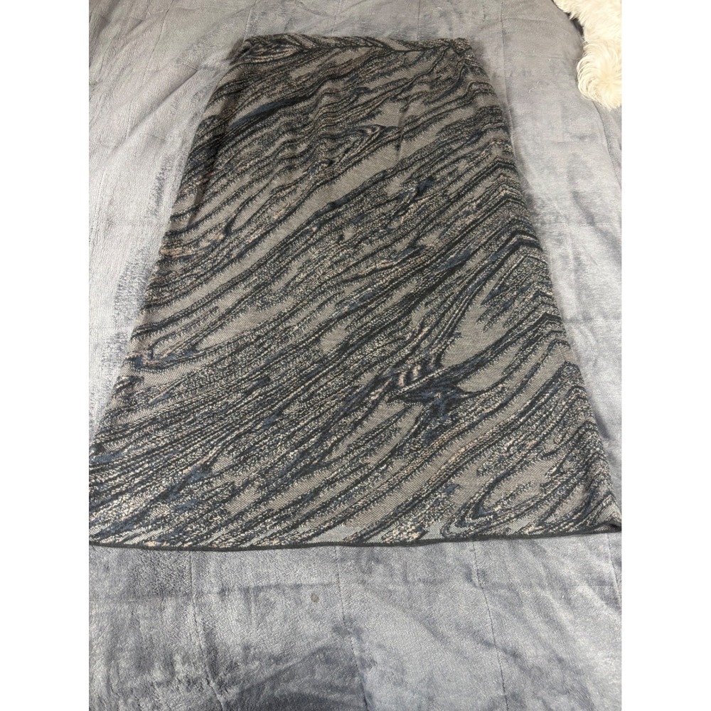 Peruvian Connection Womens Marbled Knit Midi‎ Skirt Gray Black Tan Size M Peru - Picture 7 of 8